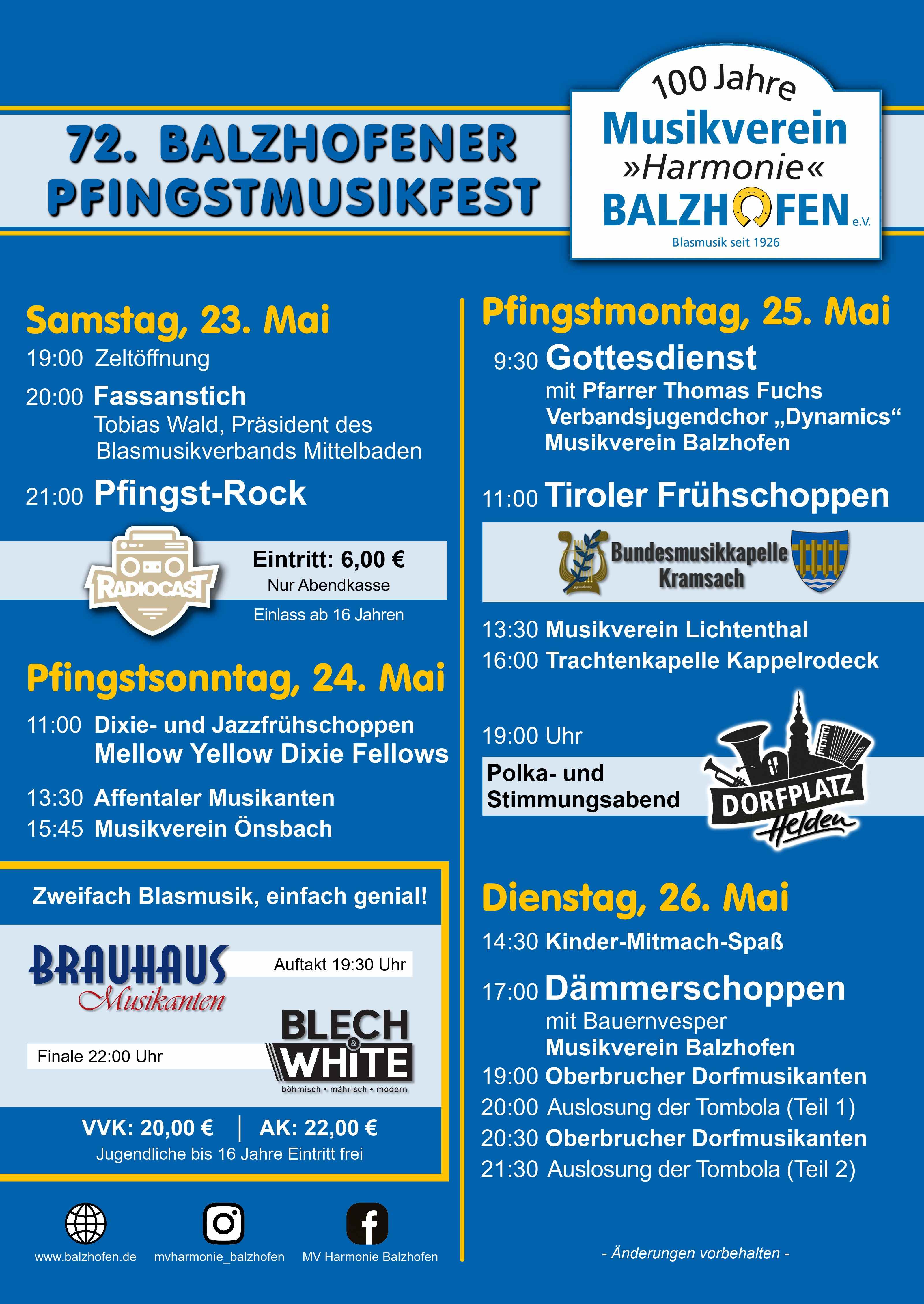 Festprogramm Pfingstmusikfest 2026
